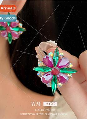 lver pin earrings wh diamonds colorful droplets French vinta