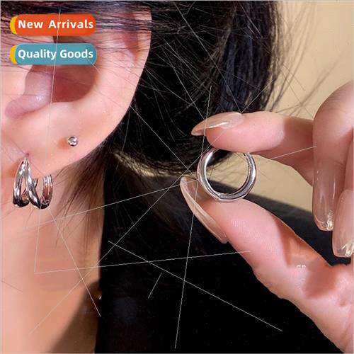 Hoop earrings适用women simple versatile premium ins earrings