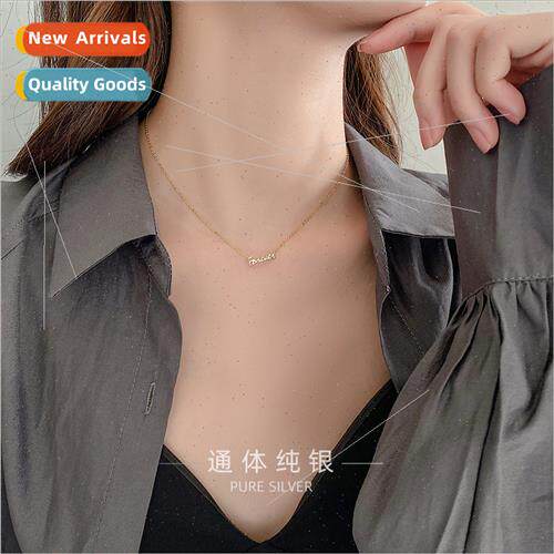 S925 silver plated English fovever necklace simple delicate