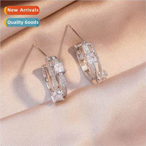 Summer new set zirconia earrings female small earrings niche