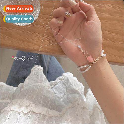 Romantic flowers pearl beaded double layer bracelet 2023 sum