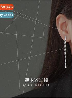 S925 silver Koreaa word row diamond earrings female simple f