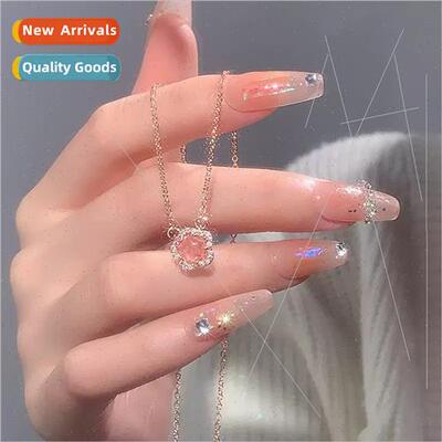 Romantic Cherry Blossom Necklace Girls che Premium Pink Crys