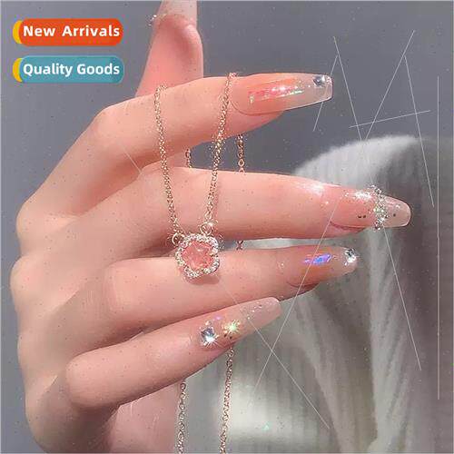 Romantic Cherry Blossom Necklace Girls che Premium Pink Crys