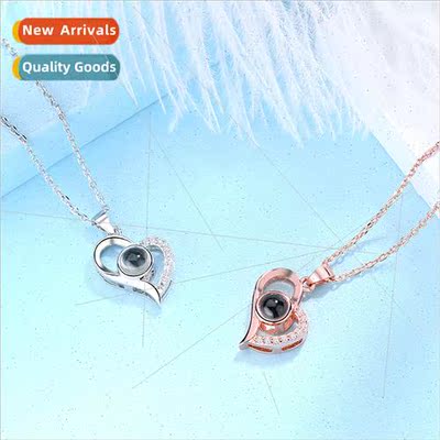 Love necklace female 100 languages I love you projection sho
