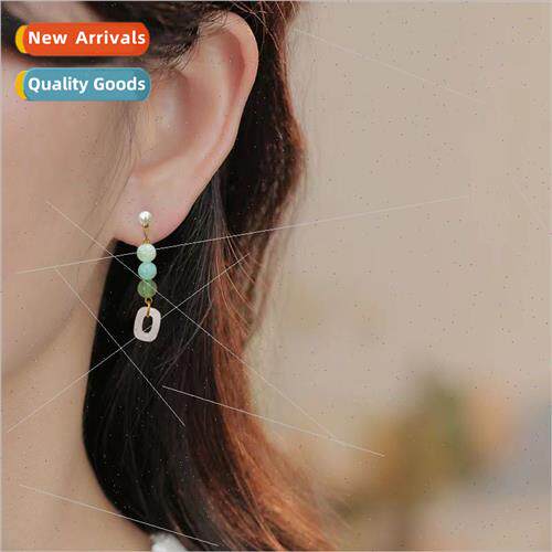 Long tassel earrings vintage s925 silver pin earrings niche