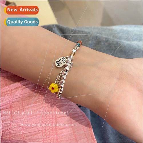 Summer colorful crystal beaded bracelet female ins niche 202