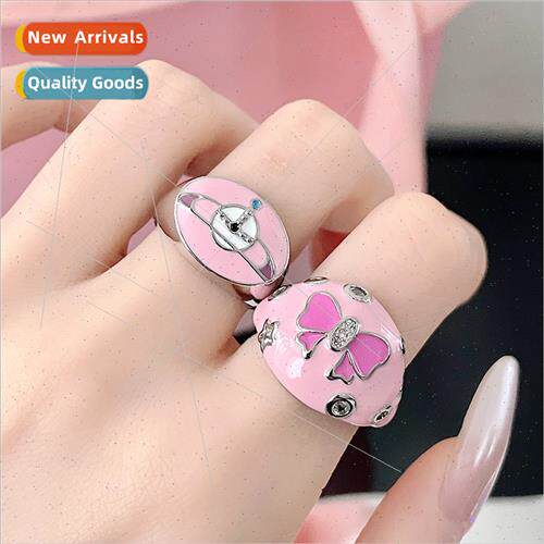 Vintage Cute Planet Dopamine Sweet Cool Saturn Drip Oil Knot