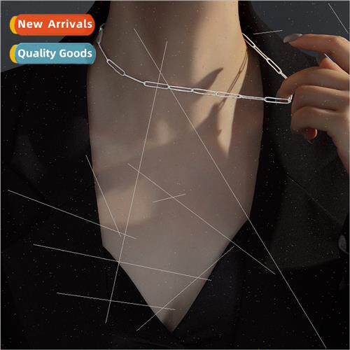 S925 silver Korea square chain necklace 2023 new nd niche ch