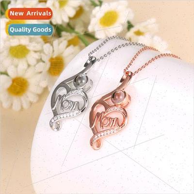 Heart Projection Necklace适用Women 100 Languages I Love You