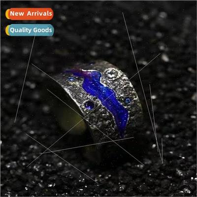 Star ring male tail ring couple pair enamel handmade creativ