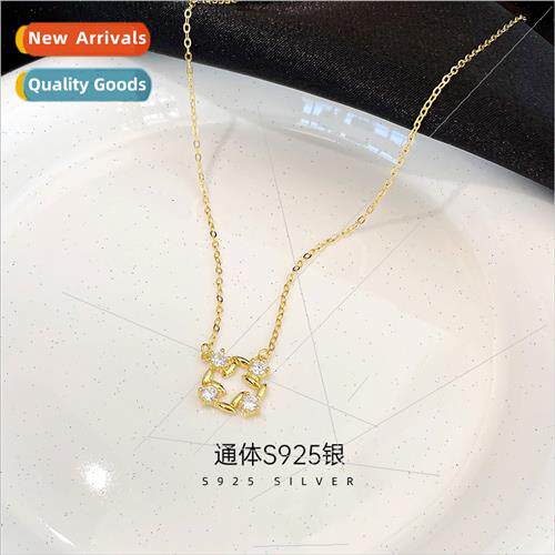 S925 Koreadrilling garlnecklace female simple Mori flowers c
