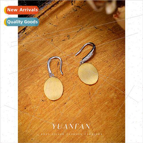 925 silver niche vintage zirconia earrings female ins matte
