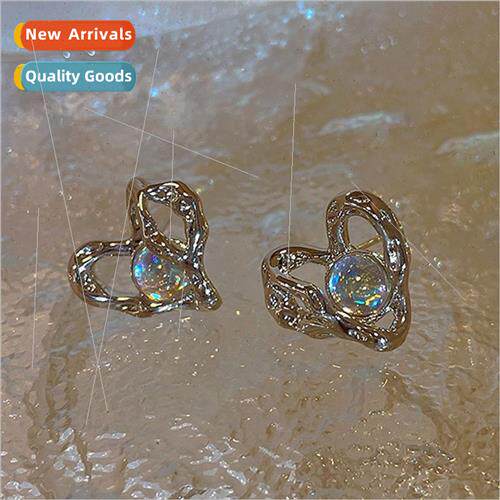 s925 irregular love heart metal earrings earrings female 202