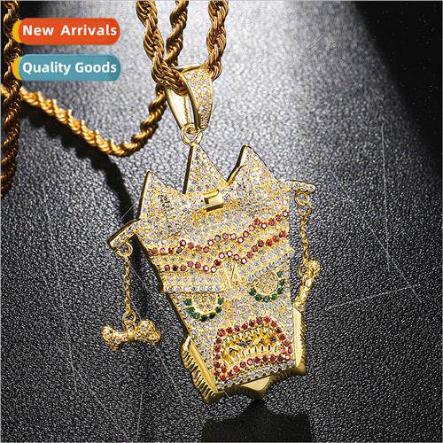 Europe New Indian Hip Hop Men Pendant Full Zirconia Colorful