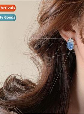 New Summer Feeling Blue Earrings che Crystal Studs Earrings