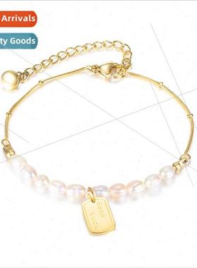 Europe fashion niche tanium steel good luck tag simple fashi