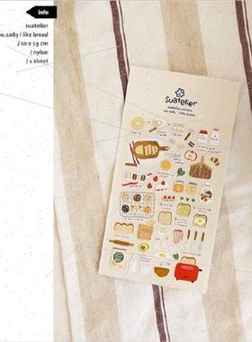 Korea Food 1083 Bread Breakfast Baking Material Stickers Dec