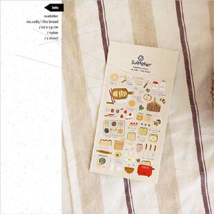 Korea Food 1083 Bread Breakfast Baking Material Stickers Dec