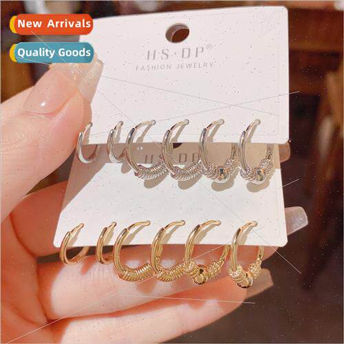 Three sets earrings circle ear buckle female combination set