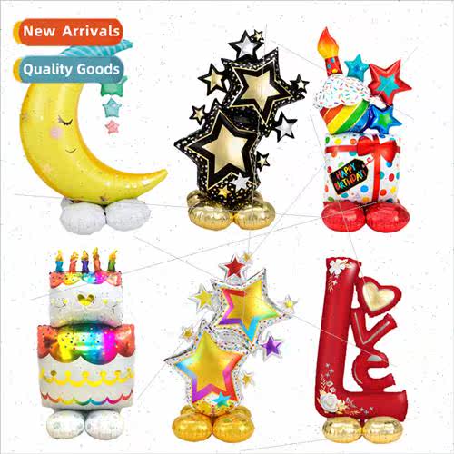 New air-filled standing aluminum film ball pentagram aluminu