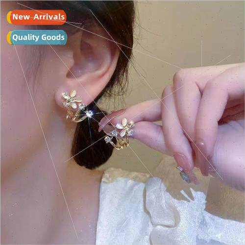 Cat eye stone flower earrings female fashion earrings 2023 n