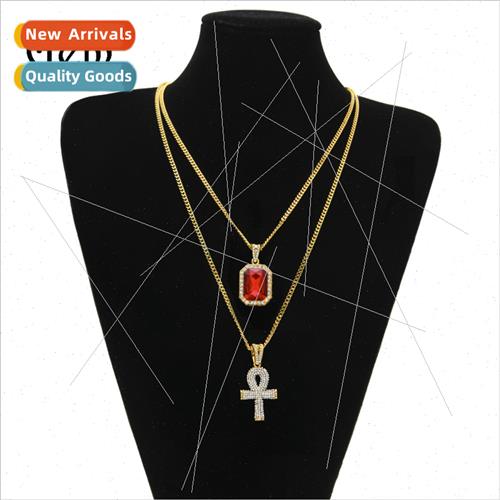 Fine Hip Hop Gemstone Pendant wh Diamond Key mini Square Gem