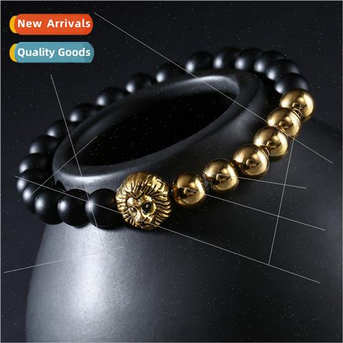Europe new fashion alloy lion head beads bracelet men beaded