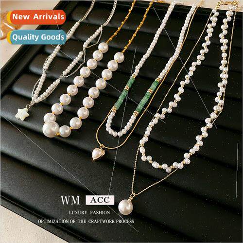 Baroque Pearls Necklace Elegant Pairing Collar Chain French