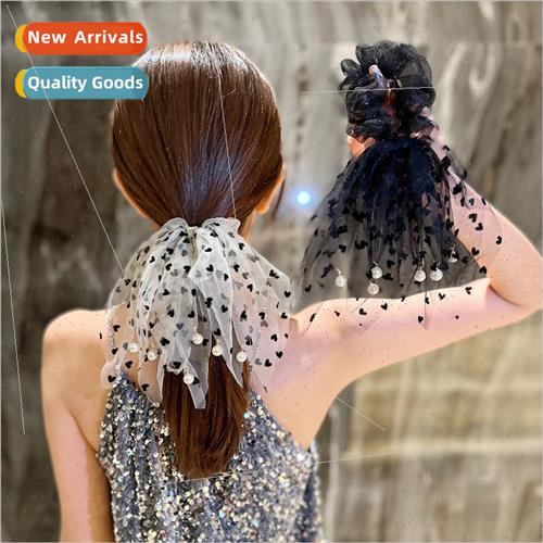 Mesh large intestine hair bbow flutter tie headbfemale simpl