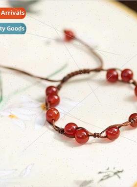 Red agate coded bracelet female attract peach blossom lucky