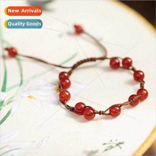 Red agate coded bracelet female attract peach blossom lucky