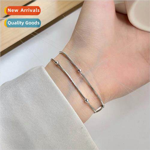 Double stainless steel snakebone chain small round ball brac