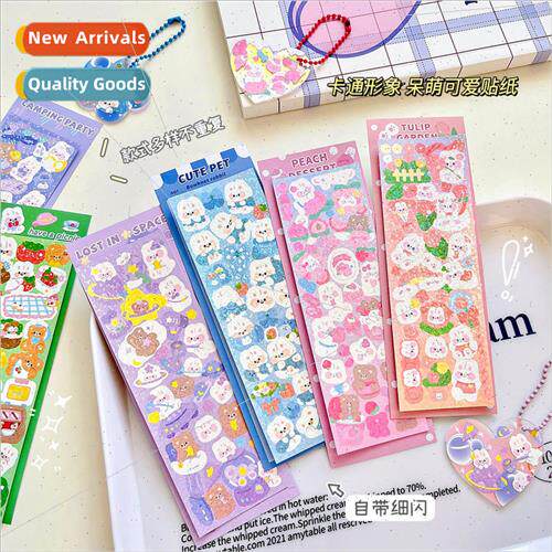 Laser Goo Card Stickers Cute DIY Handbook Stickers Girl Hand