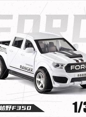 Boxed 1:32 Ford F350 alloy car model spare tire can be remov