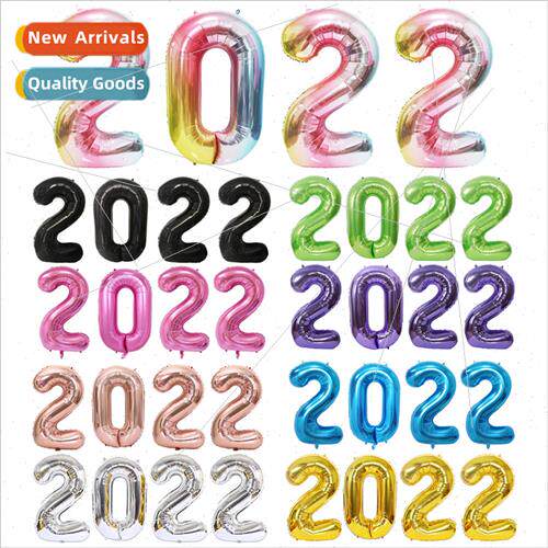 40 inch large number aluminum foil balloon set 2022 birthday