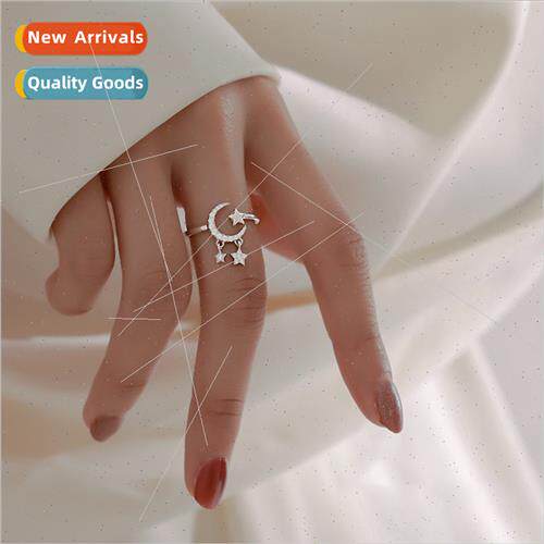 Korea Fashion Moon Double Tassel Star Pentagram Zirconia Ope