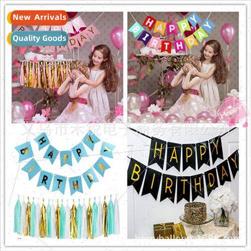 Large Paper Stamping Birthday Letters Banner Children Birthd