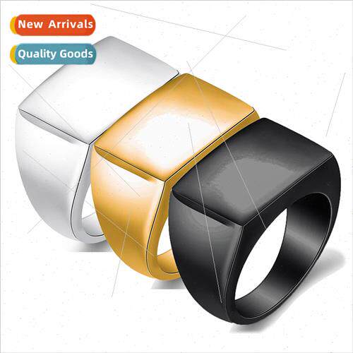 Europe ins fashion simple glossy 18MM rectangular tanium ste