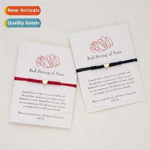 Creative love 6 knots red rope lucky friendship braided adju