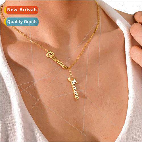 Stainless Name Necklace Custom DIY Letter Pendant Jewelry