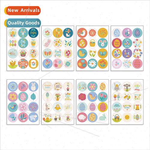 CM2212002 Easter Children s Cartoon Stickers Round DIY Bunny