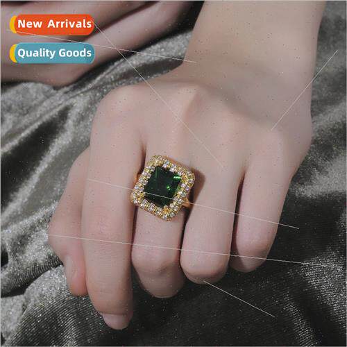 Europe crystal zirconia square ring women niche hundred matc