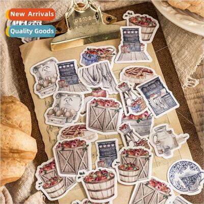 Kchen Time Boxed Stickers terary Retro Ins Handbook Material