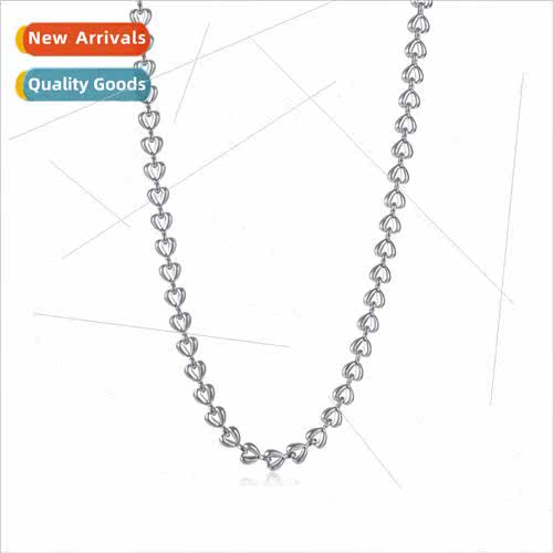 Korea minimalist tanium steel hollowed out heart collarbone
