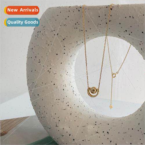 Korea small round ball copper plated necklace female tide si