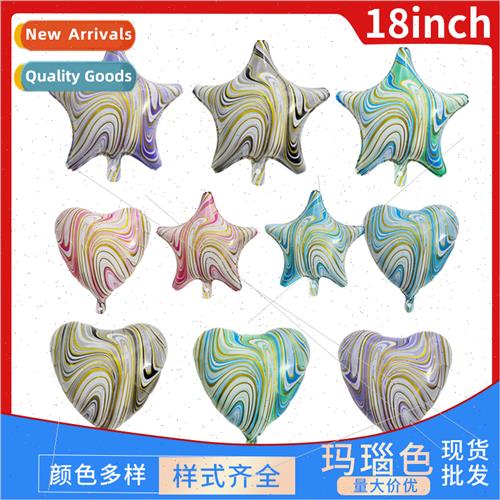 Pentagram aluminum film balloon 18 inch onyx love heart ball