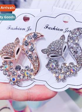 Female Korea simple fashion fox corsage sweater jacket cardi