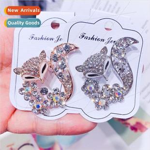 Female Korea simple fashion fox corsage sweater jacket cardi