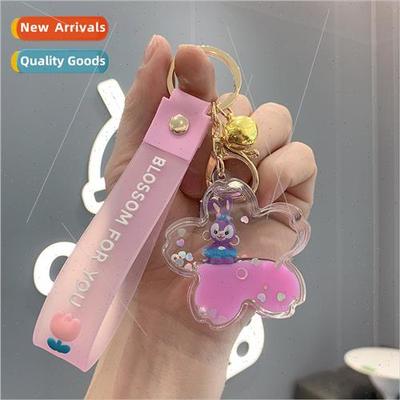 Bunny floating keychain cute acrylic drift bottle small pend